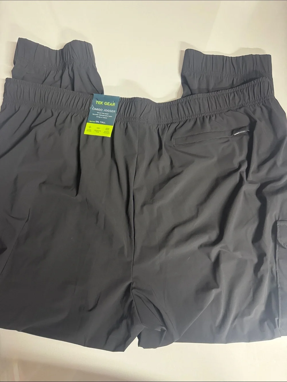 Black Joggers Cargo Pants Mens 3X Tall Black Zip Pocket 3XLT